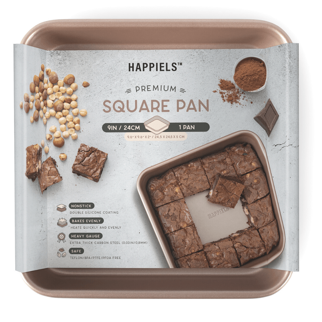 Ecolution Bakeins Square Cake Baking Pan - PFOA, BPA, and PTFE Free Non-Stick Coating - Heavy Duty Carbon Steel - Dishwasher
