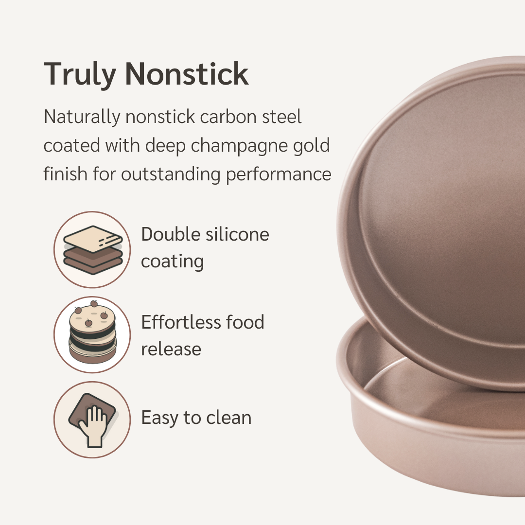 nonstick PFOA, BPA free cake pan non stick toxic round pans best nontoxic layer set of 2 9 circle inch inches 9in 9inch 9inches 