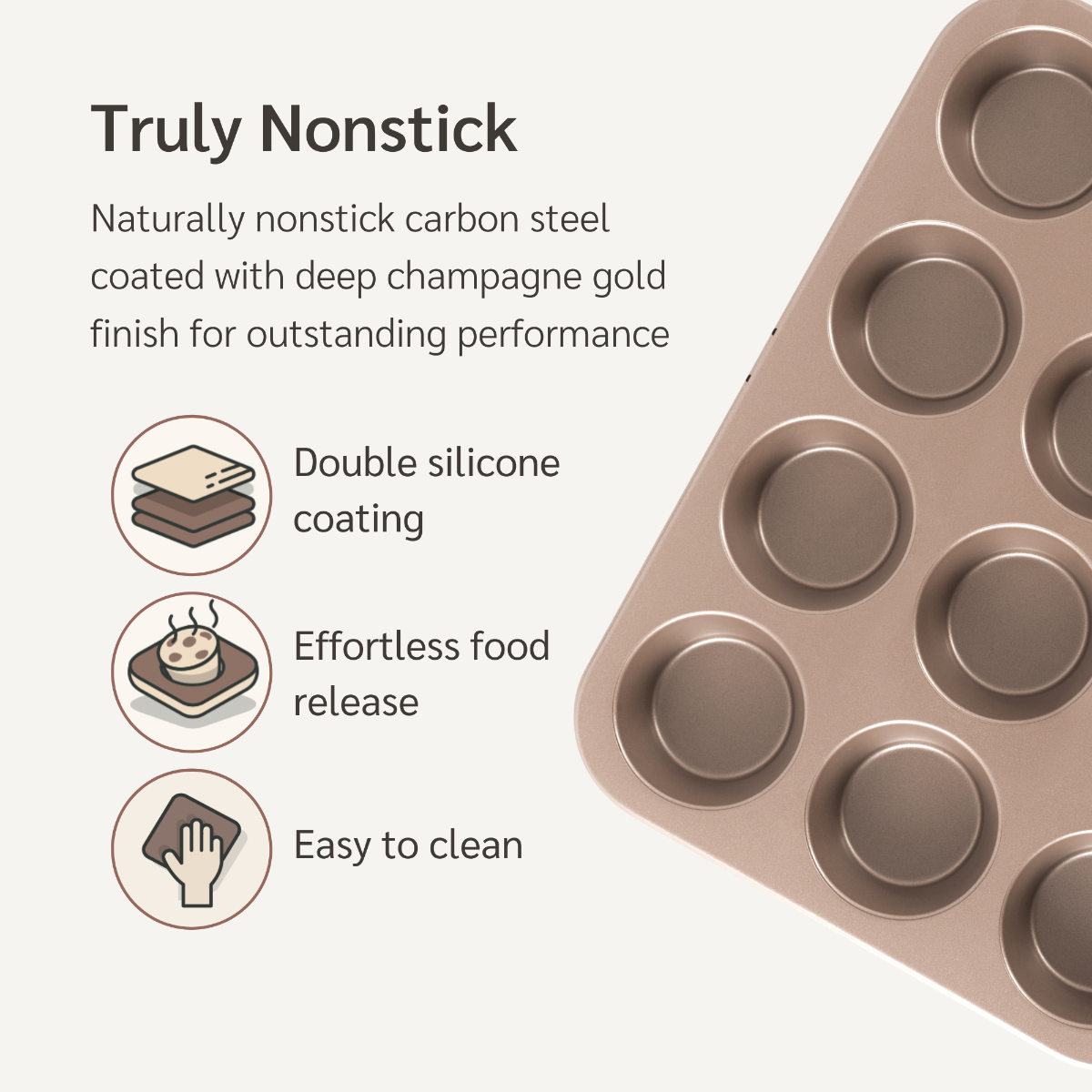 12 Cup Muffin Pan Nonstick Non Toxic