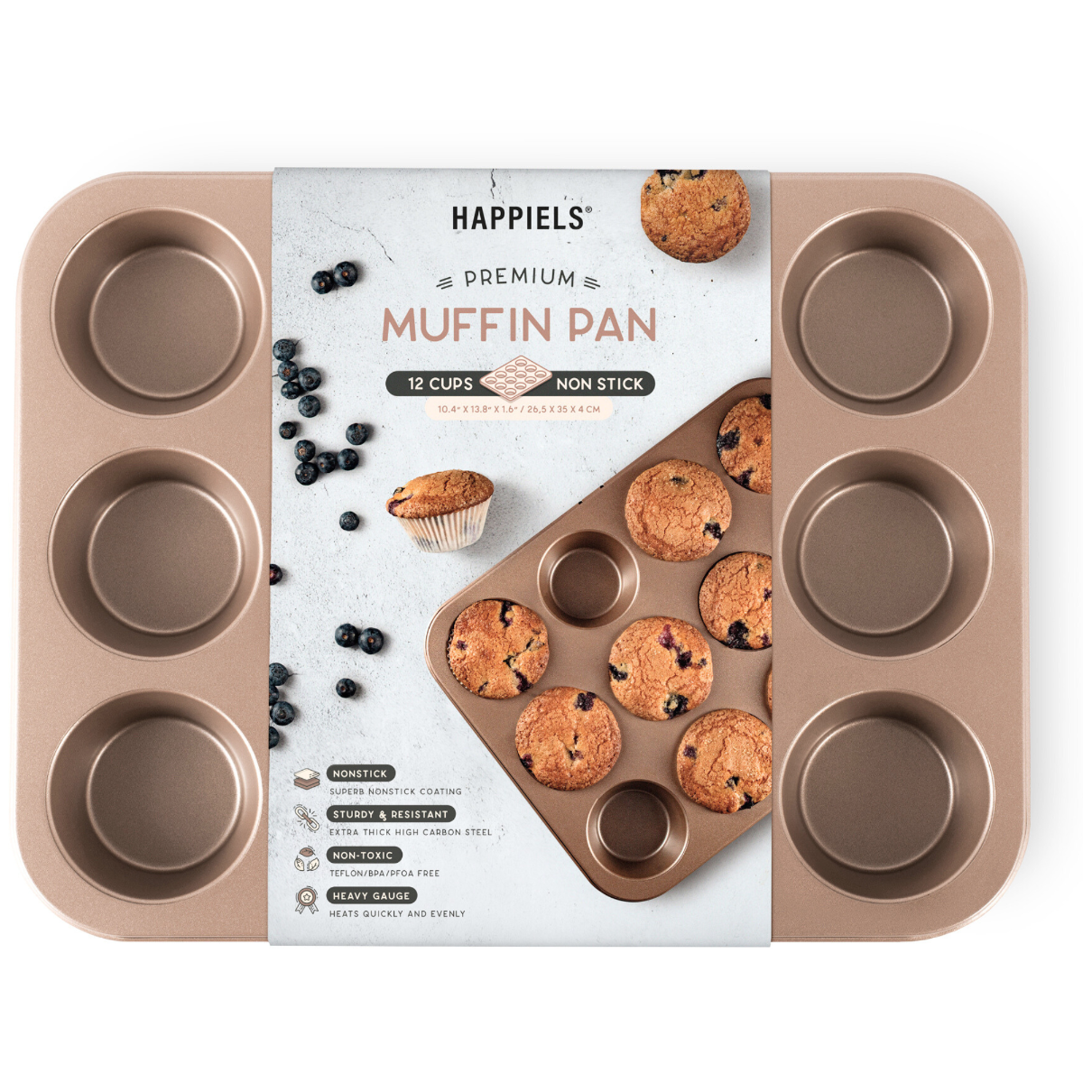 happiels nonstick 12 cup muffin pan