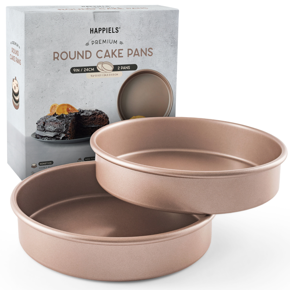 happiels round cake pans 9 inch set of 2 