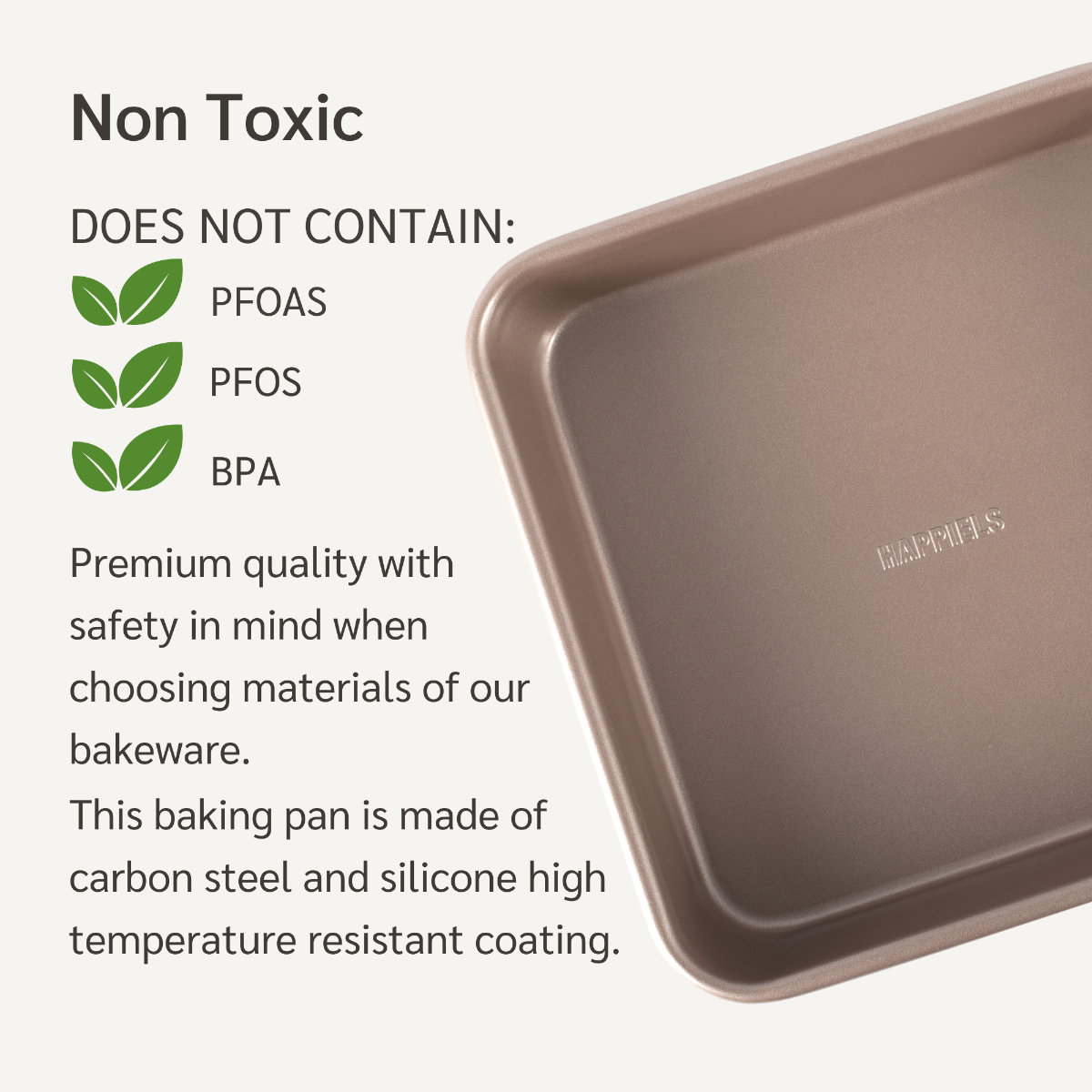 9 x 13 inch Baking Pan Nonstick Non Toxic - HAPPIELS