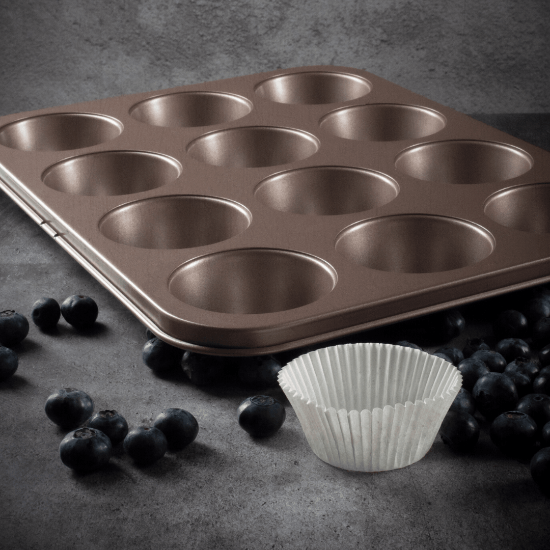 JOHO BAKING Nonstick Muffin Pan 12, Large Cupcake Pans for Baking, Muffin  Tins for Oven, 2 Pack, 12-Cup, Gold